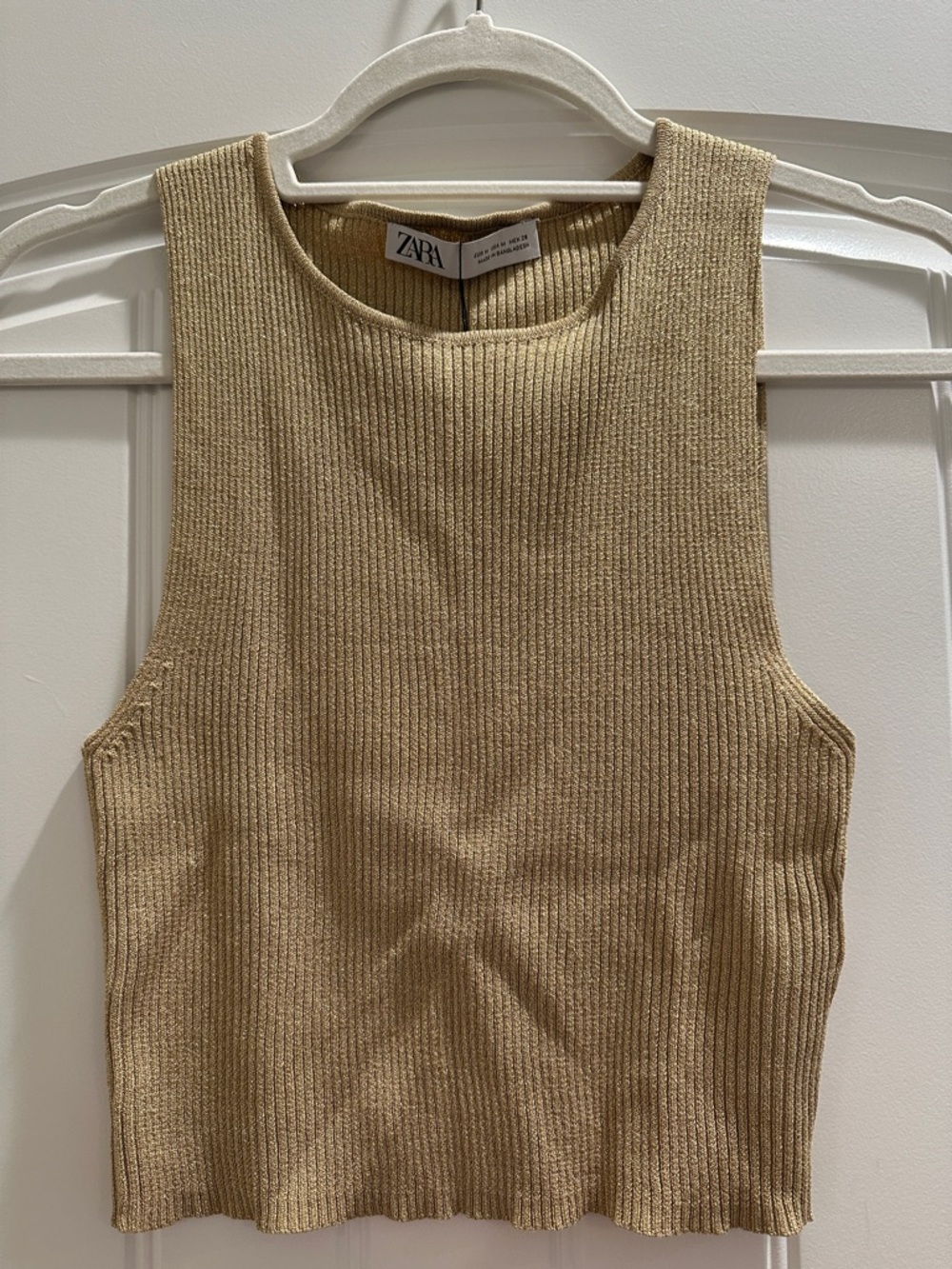 Zara Knit Ribbed Sparkly GoldTank Top